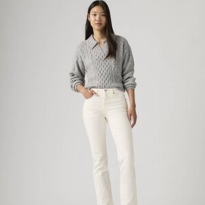 Levi’s Wedgie High Rise Creme Skinny Ankle Jeans Size 27 Button Fly Cotton